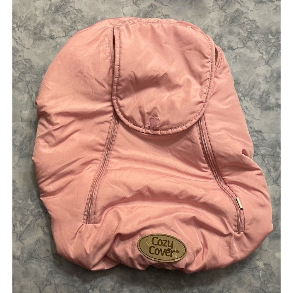 Pink Cozy Cover for an Infant Baby Car Seat
